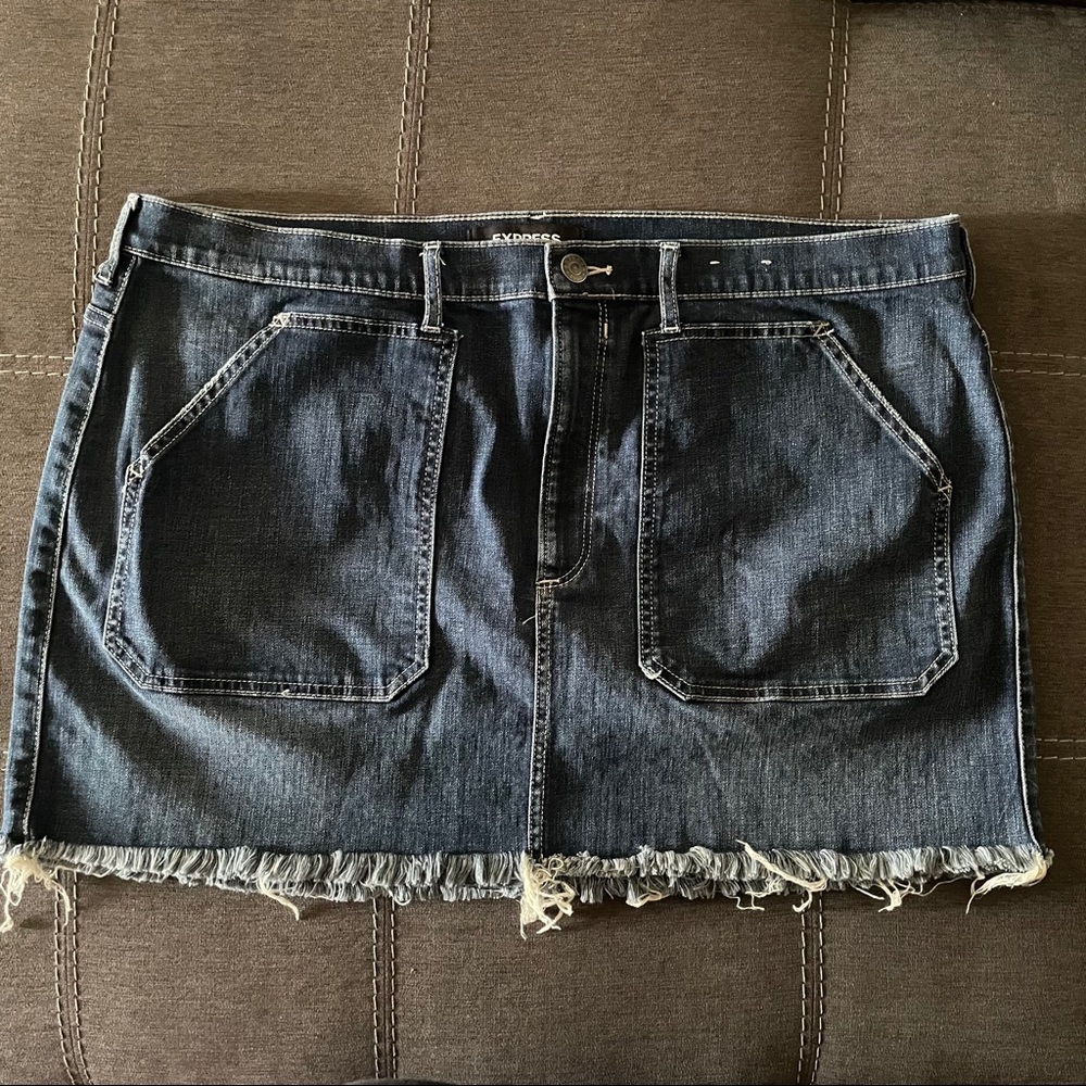 Straight Mini Midrise Denim Skirt